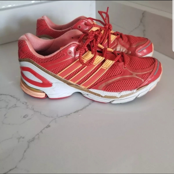 EUC Adidas Adiprene Formotion Men's Running Sneakers Size 8.5 Orange/White - Picture 9 of 10